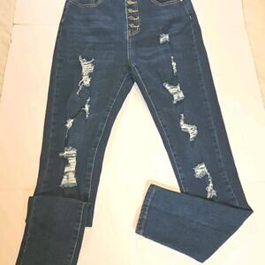Special One Women's Skinny Jeans Blue  Distressed Denim size 11